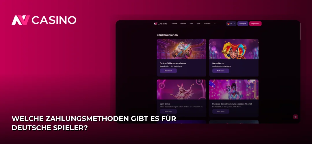 Welche Zahlungsmethoden gibt es für deutsche Spieler?