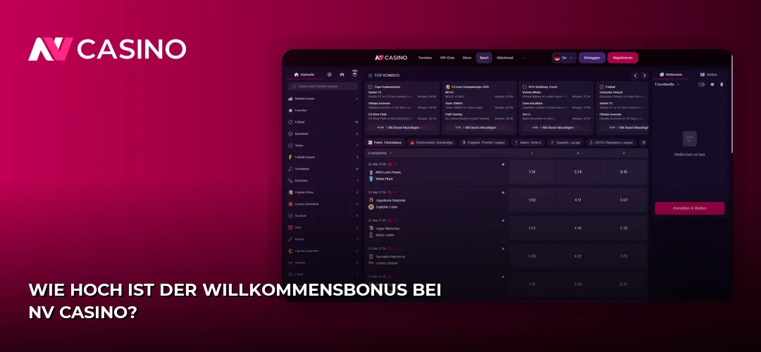 Wie hoch ist der Willkommensbonus bei NV Casino?